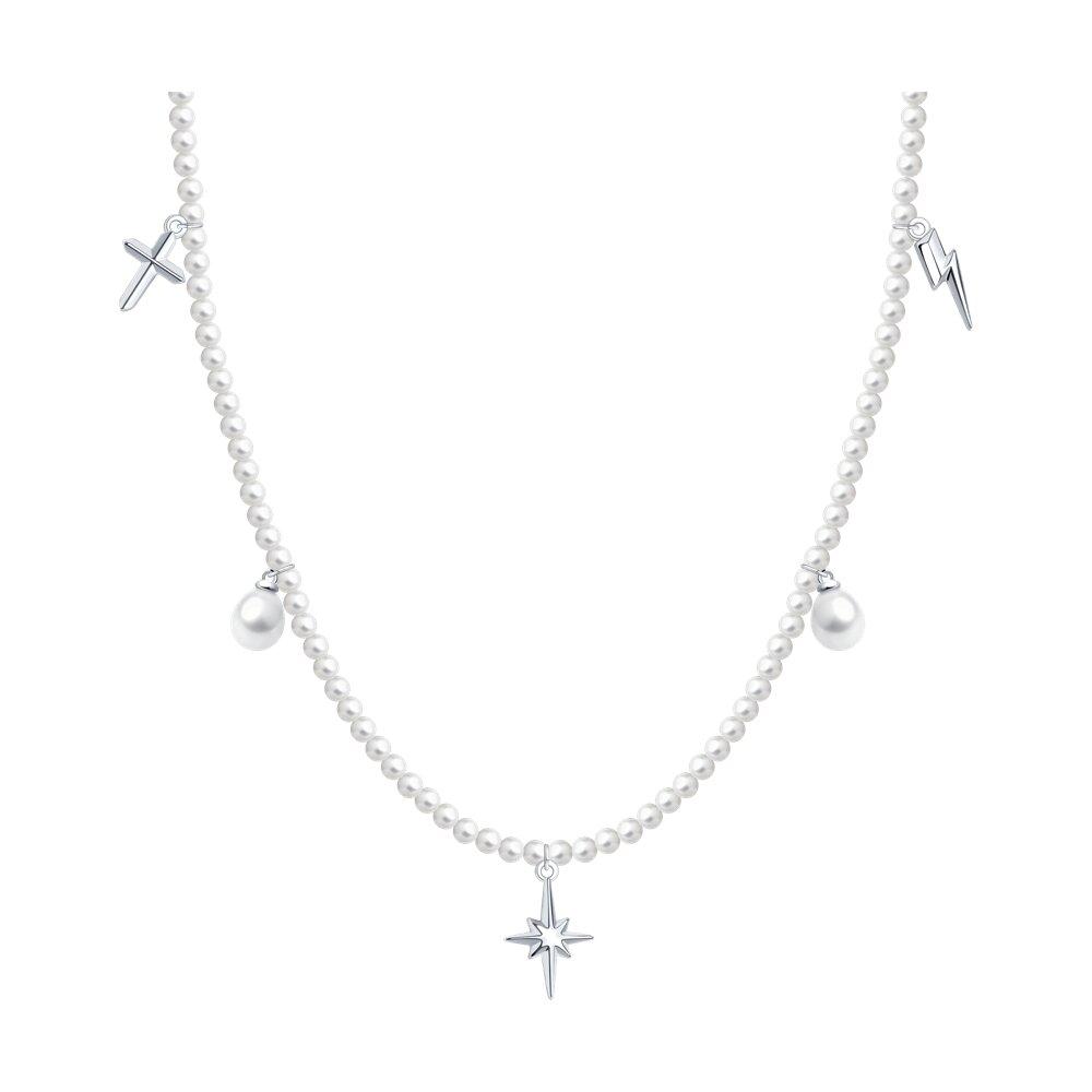 Колье из серебра с жемчугом и синтетическим жемчугом - видео на модели