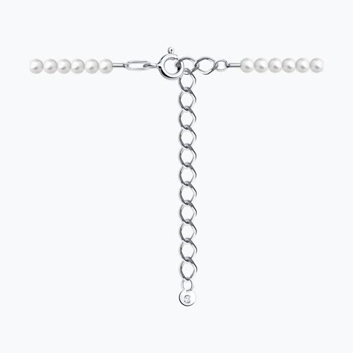 Колье из серебра с жемчугом и синтетическим жемчугом из серебро — вид 2