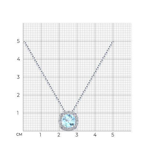 Колье из серебра с топазом и фианитами из серебро — вид 4