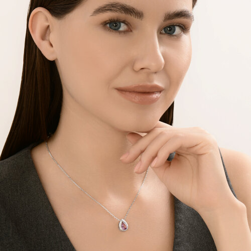 Колье из серебра с аметистом и фианитами из серебро — вид 4