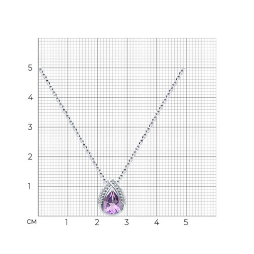 Колье из серебра с аметистом и фианитами из серебро — вид 5