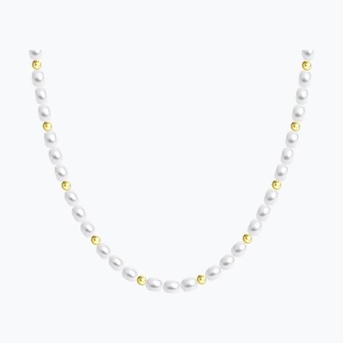 Колье из золочёного серебра с жемчугом - видео на модели