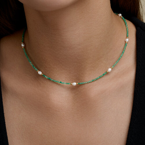 Колье из серебра с полудрагоценными вставками из серебро — вид 3