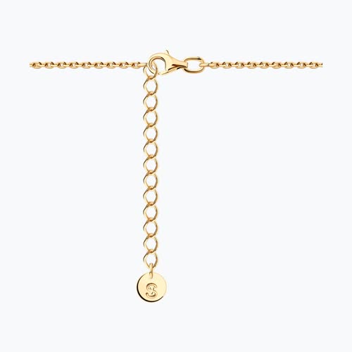 Колье из золочёного серебра с гранатом и фианитами из серебро — вид 2