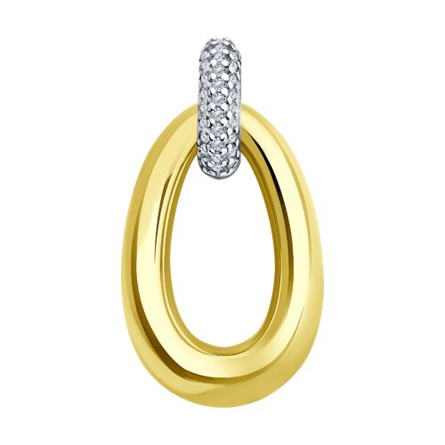 Подвеска из золочёного серебра с фианитами - видео на модели