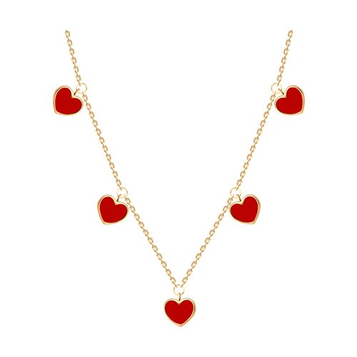 Колье из золочёного серебра с эмалью