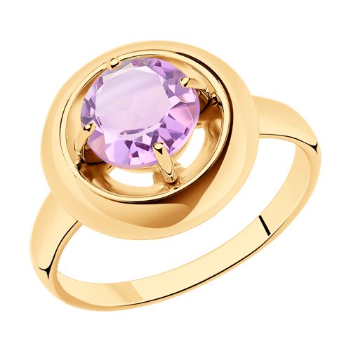 Кольцо из золочёного серебра с аметистом из серебро