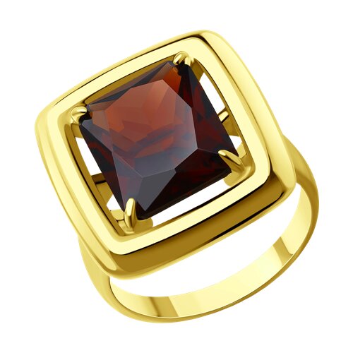 Кольцо из золочёного серебра с ситаллом