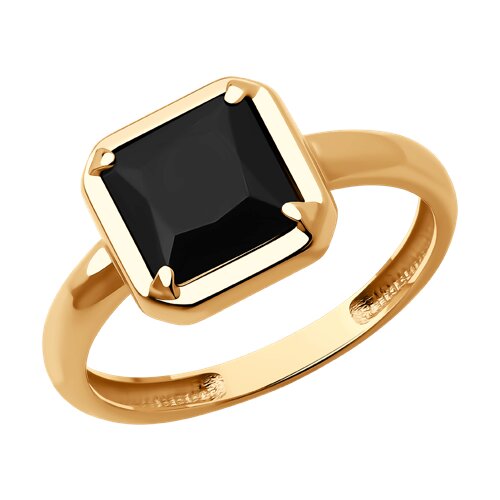 Кольцо из золочёного серебра с ониксом