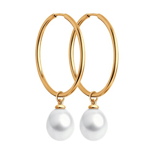 Серьги из золочёного серебра с жемчугом