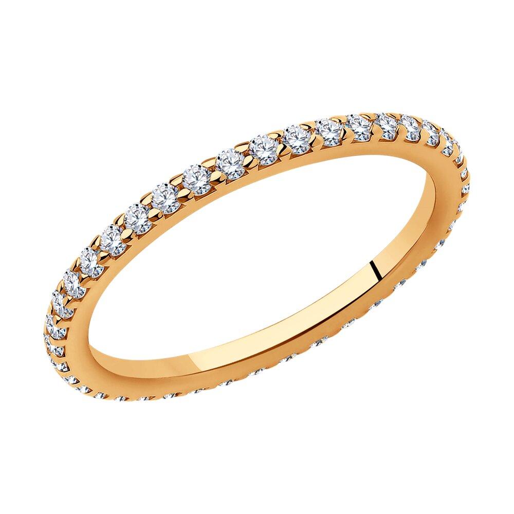 Кольцо из золочёного серебра с фианитами - видео на модели