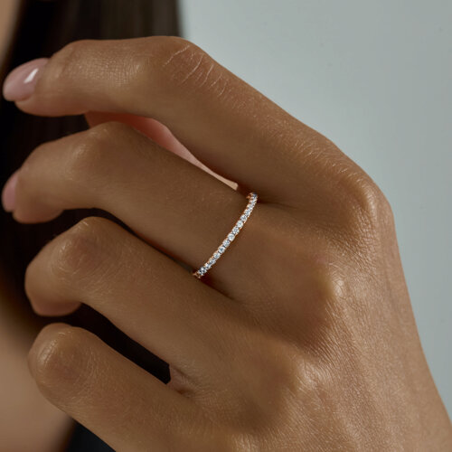 Кольцо из золочёного серебра с фианитами из серебро — вид 3