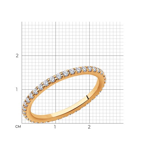 Кольцо из золочёного серебра с фианитами из серебро — вид 5