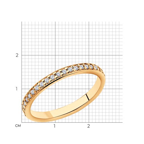 Кольцо из золочёного серебра с фианитами из серебро — вид 6