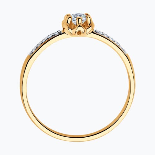 Помолвочное кольцо из золочёного серебра с фианитами из серебро — вид 3