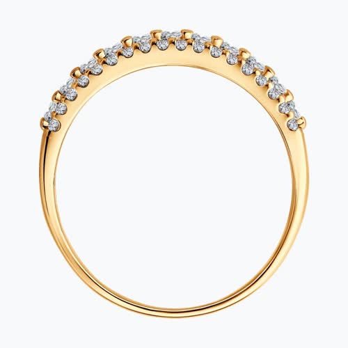 Кольцо из золочёного серебра с фианитами из серебро — вид 2