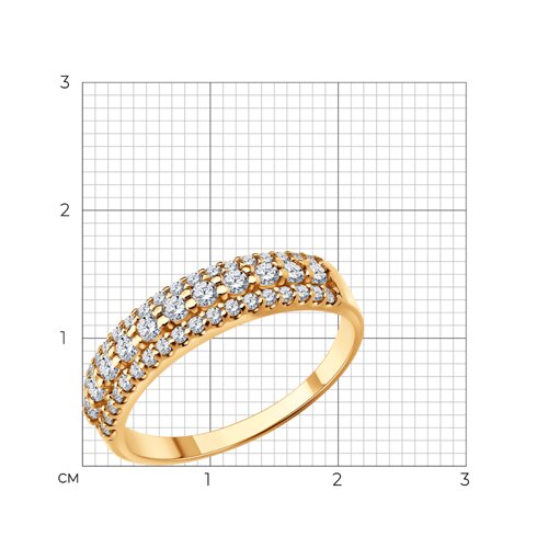 Кольцо из золочёного серебра с фианитами из серебро — вид 6