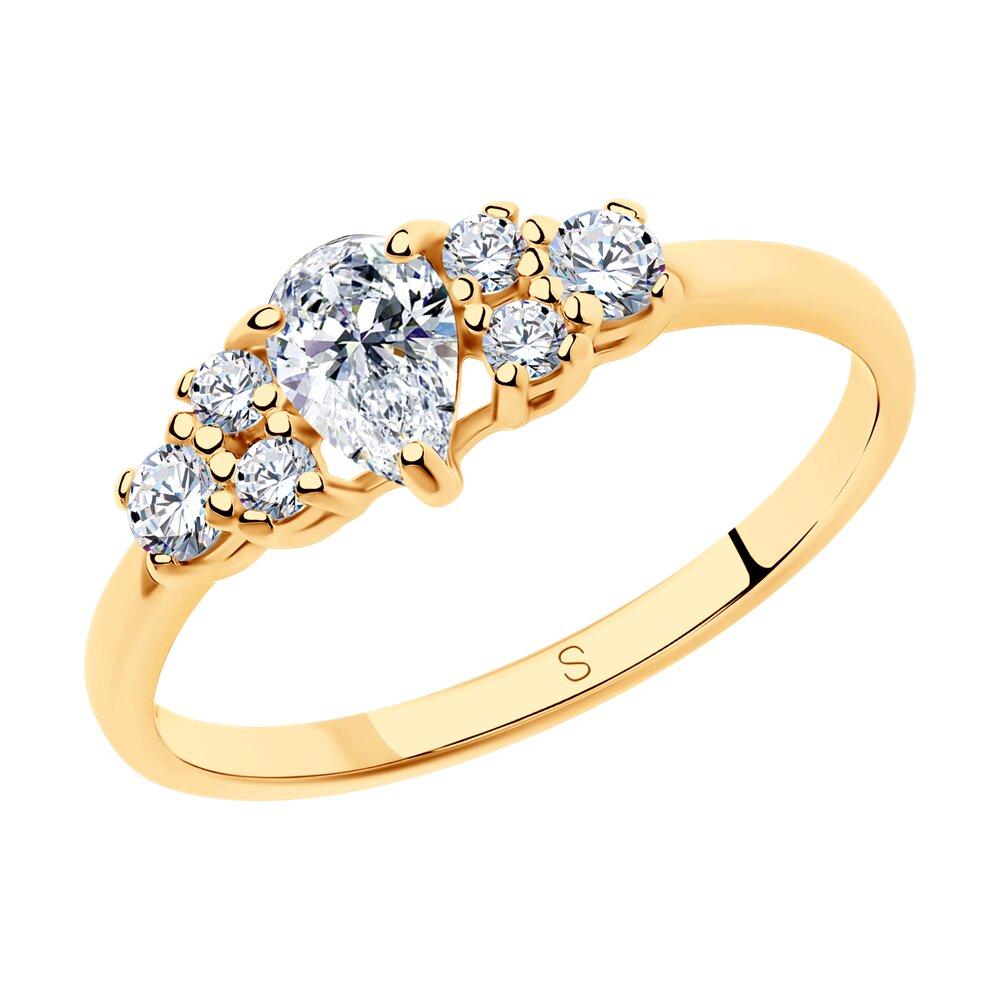 Кольцо из золочёного серебра с фианитами - видео на модели