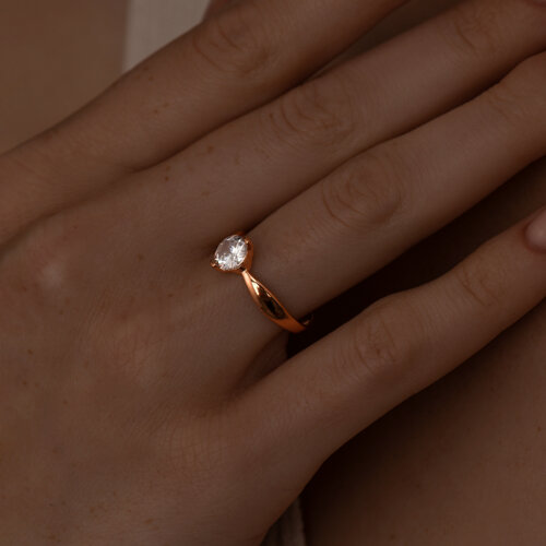 Помолвочное кольцо из позолоченного серебра из серебро — вид 2