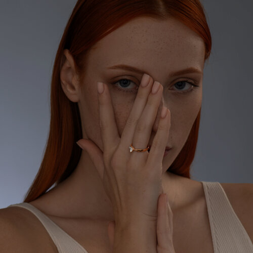 Помолвочное кольцо из позолоченного серебра из серебро — вид 3