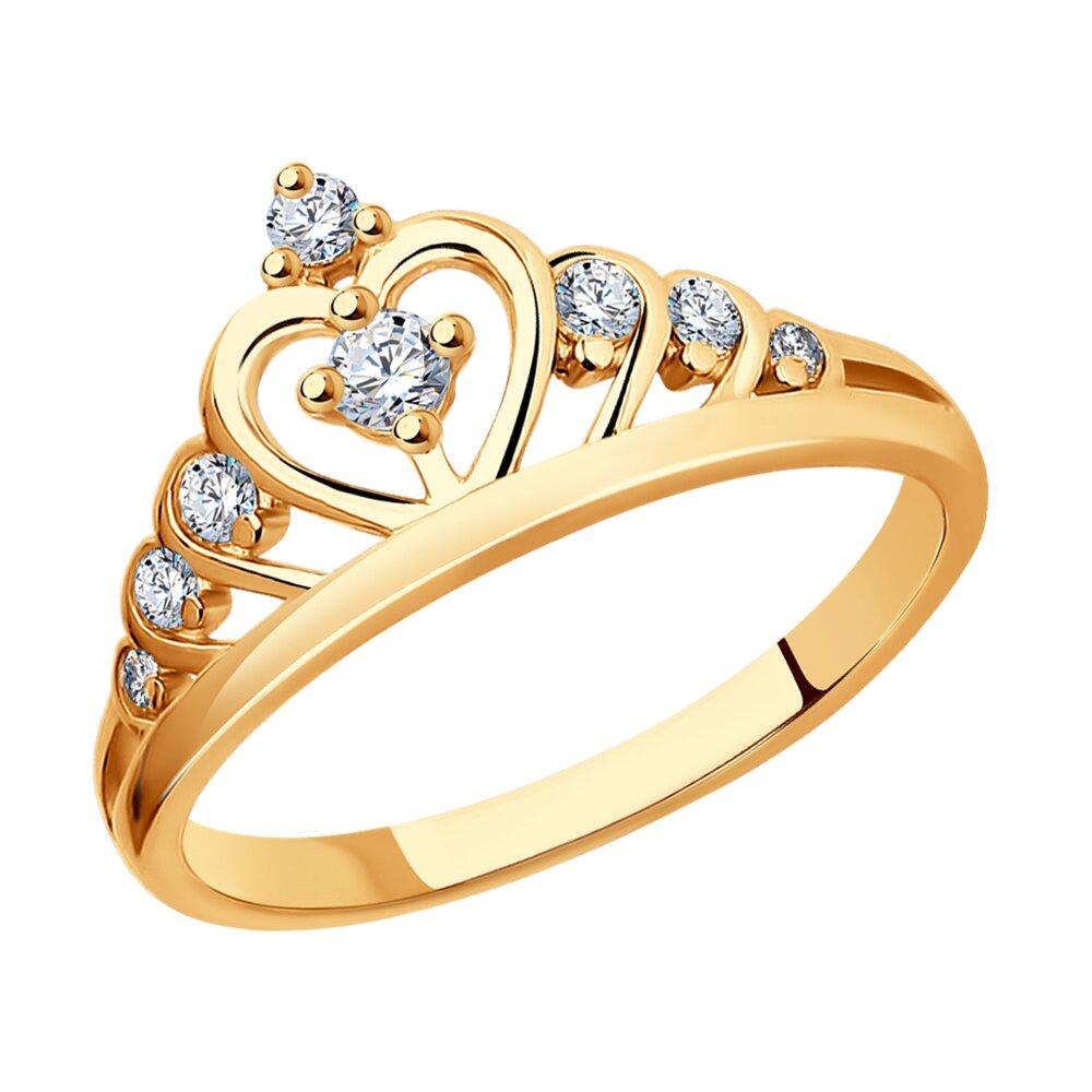 Кольцо из золочёного серебра с фианитами - видео на модели