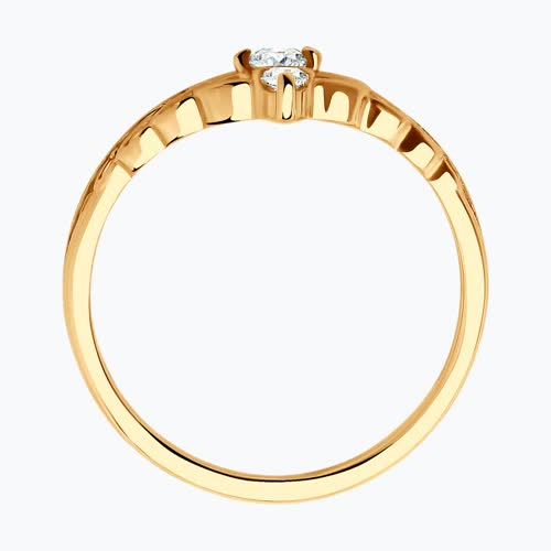 Кольцо из золочёного серебра с фианитами из серебро — вид 2