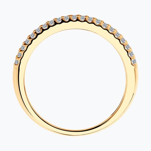 Кольцо из золочёного серебра с фианитами из серебро — вид 2