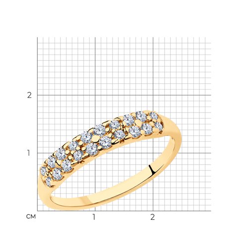 Кольцо из золочёного серебра с фианитами из серебро — вид 5