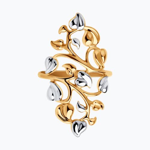 Позолоченное кольцо из серебра из серебро — вид 3