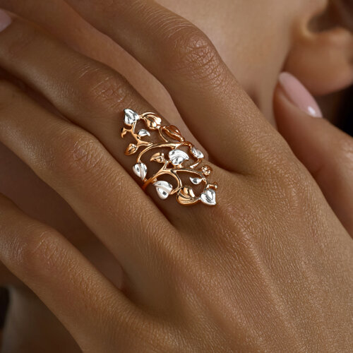 Позолоченное кольцо из серебра из серебро — вид 5