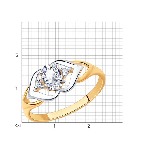 Кольцо из золочёного серебра с фианитами из серебро — вид 5