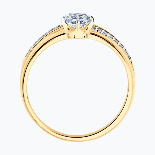 Кольцо из золочёного серебра с фианитами из серебро — вид 5