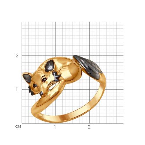 Кольцо из золочёного серебра из золочение розовое — вид 4