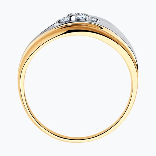 Кольцо из золочёного серебра с фианитами из серебро — вид 3