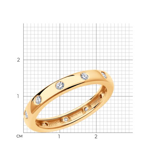 Кольцо из золочёного серебра с фианитами из серебро — вид 3