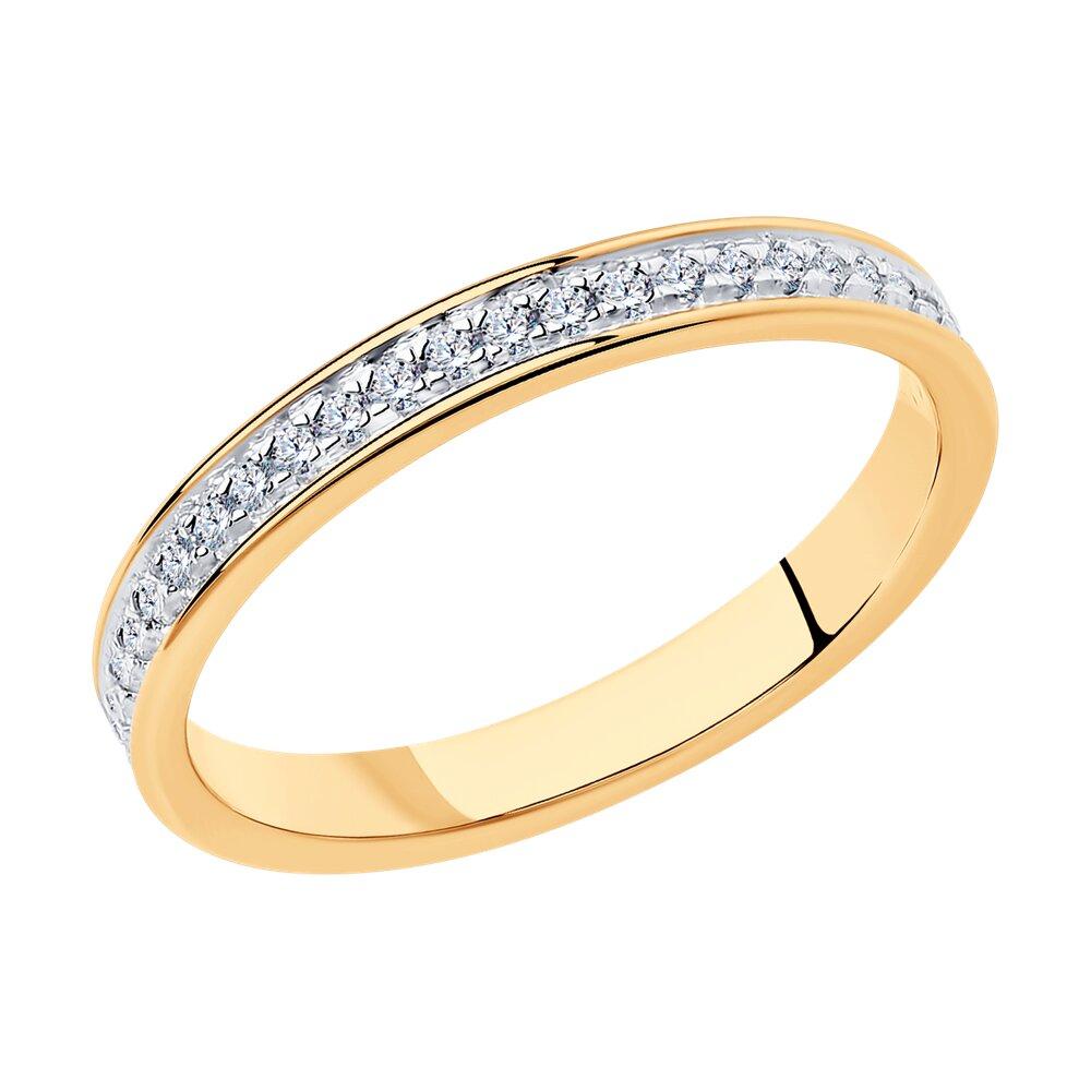 Кольцо из золочёного серебра с фианитами - видео на модели