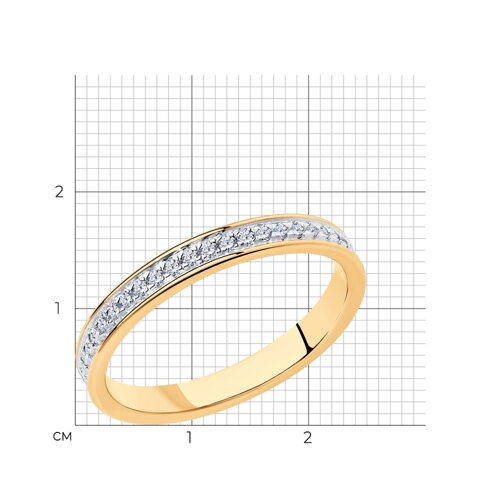 Кольцо из золочёного серебра с фианитами из серебро — вид 5
