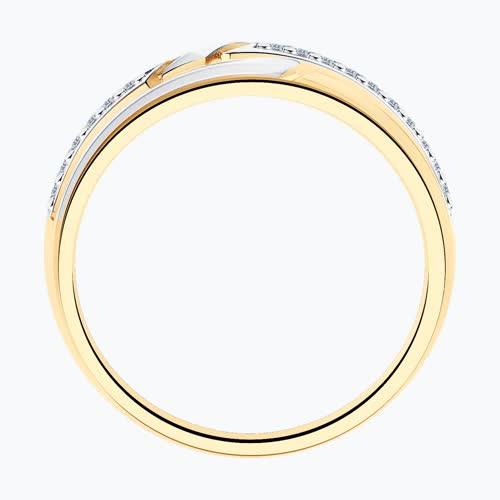 Кольцо из золочёного серебра с фианитами из серебро — вид 2