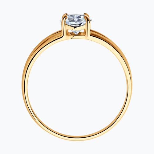 Кольцо из золочёного серебра с фианитом из серебро — вид 3