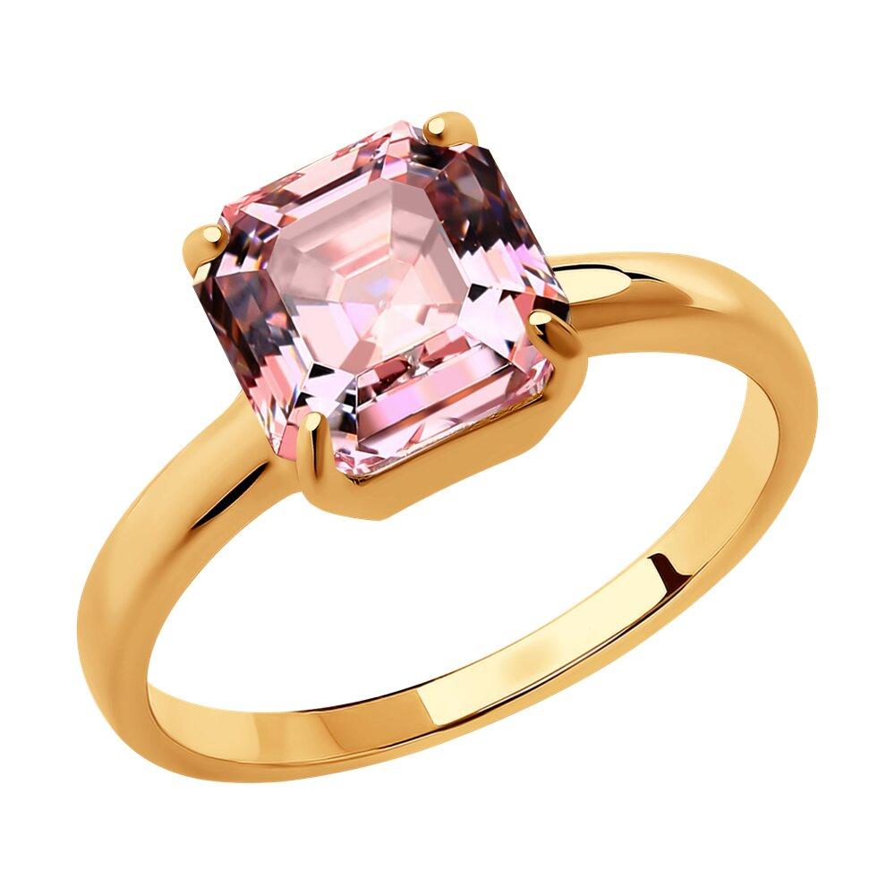 Кольцо из золочёного серебра с кристаллом - видео на модели