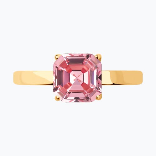 Кольцо из золочёного серебра с кристаллом из серебро — вид 3