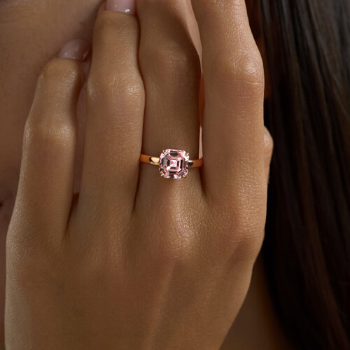 Кольцо из золочёного серебра с кристаллом из серебро — вид 6