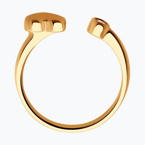 Кольцо из золочёного серебра с фианитом из серебро — вид 5