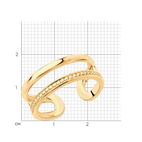 Кольцо на фалангу из золочёного серебра из золочение розовое — вид 3