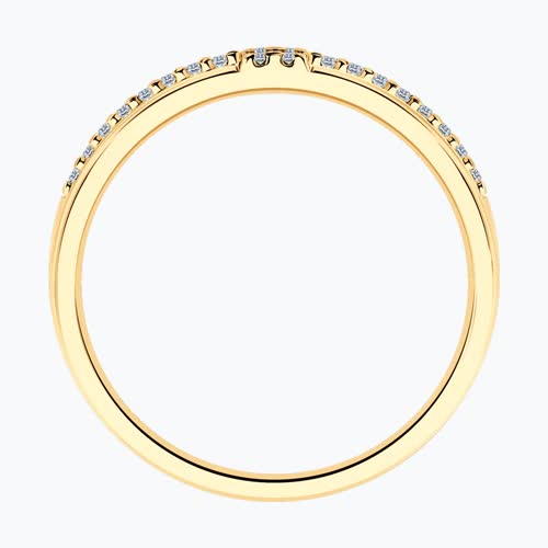 Кольцо из золочёного серебра с фианитами из серебро — вид 2