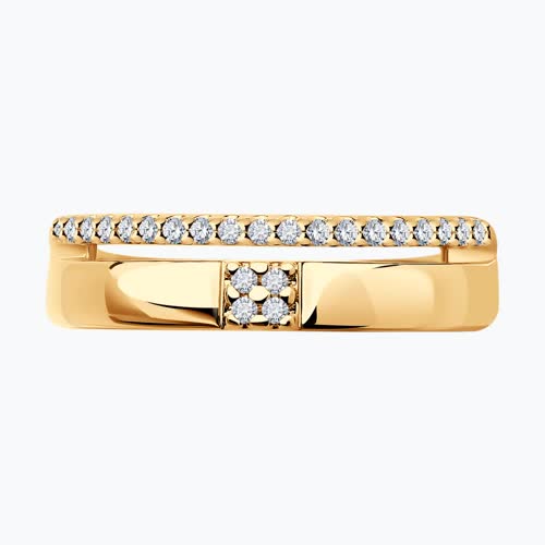 Кольцо из золочёного серебра с фианитами из серебро — вид 3