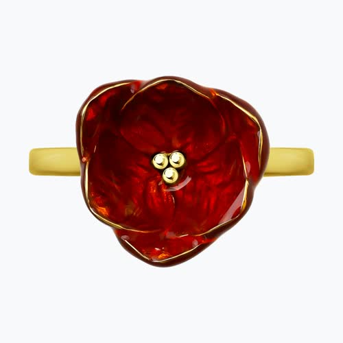 Кольцо из золочёного серебра с эмалью из серебро — вид 2