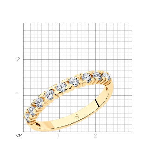 Кольцо из золочёного серебра с фианитами из серебро — вид 5