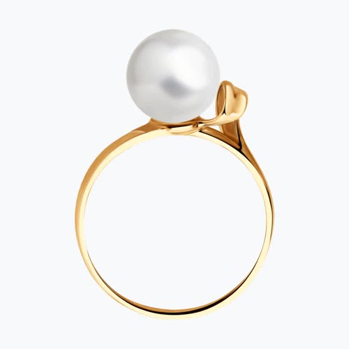 Кольцо из золочёного серебра с жемчугом из серебро — вид 2