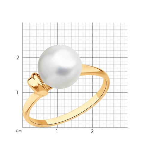 Кольцо из золочёного серебра с жемчугом из серебро — вид 5